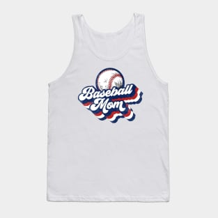 Retro Baseball Mom Red White Blue Tank Top